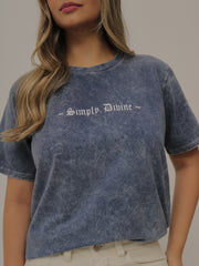 Camiseta Básica Acid Wash Estampada