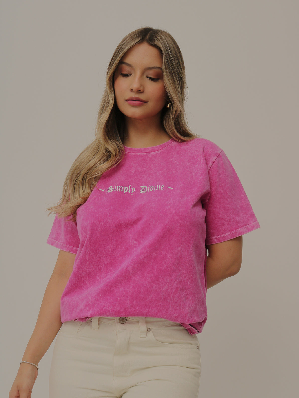 Camiseta Básica Acid Wash Estampada