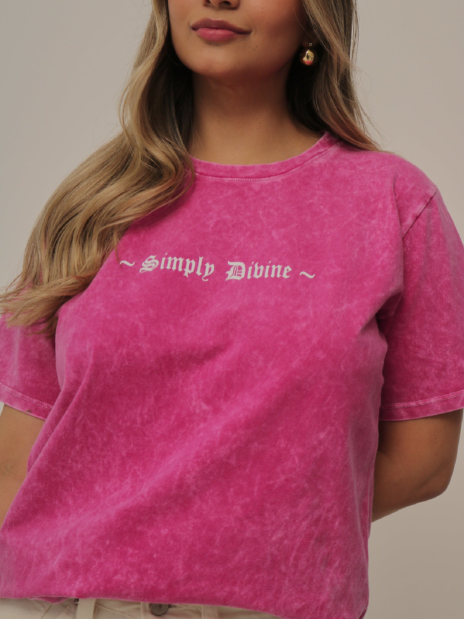 Camiseta Básica Acid Wash Estampada