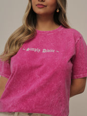 Camiseta Básica Acid Wash Estampada