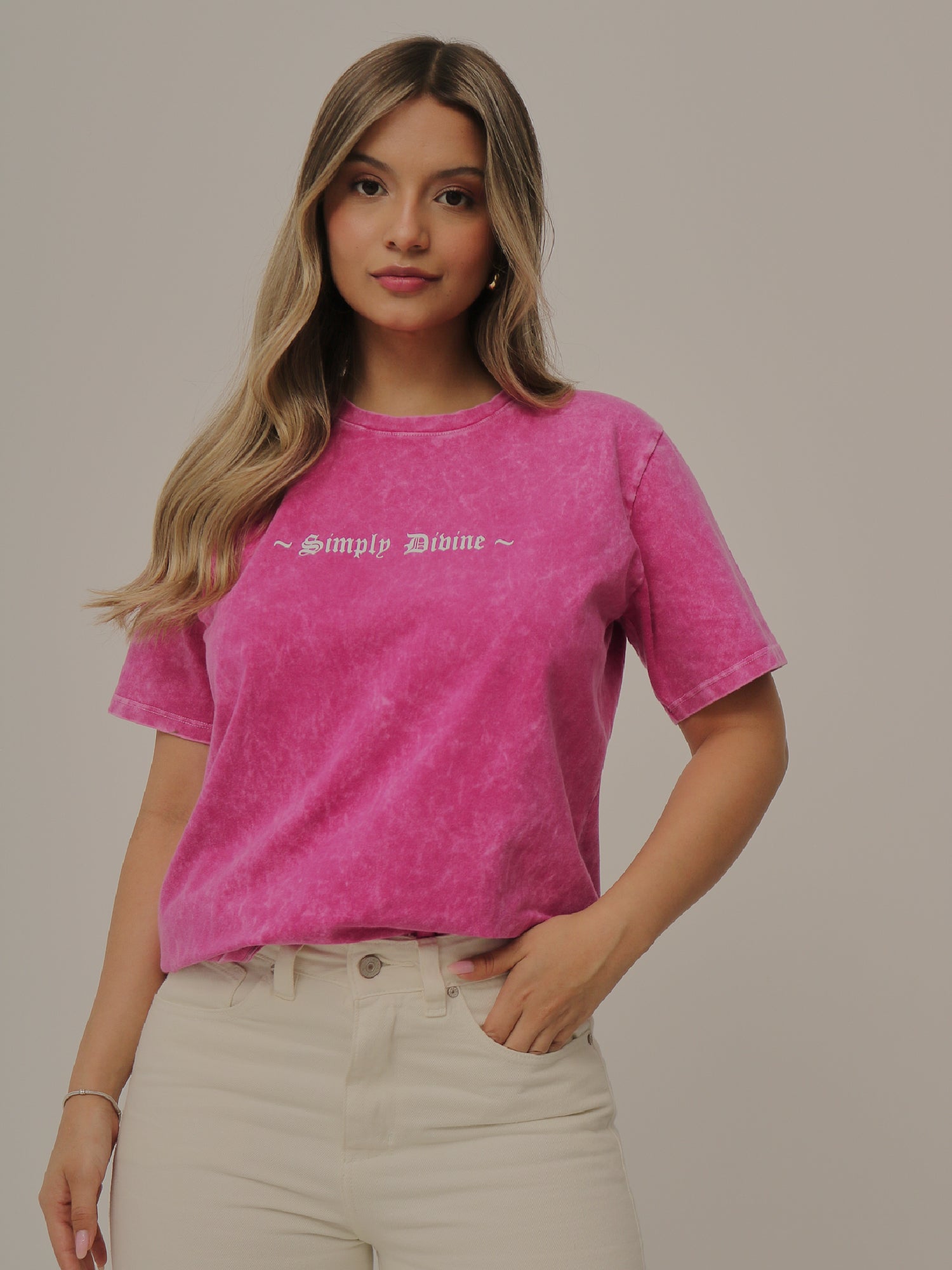 Camiseta Básica Acid Wash Estampada