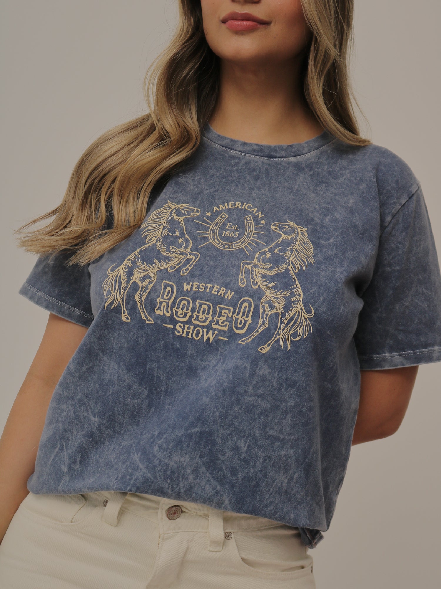 Camiseta Básica Acid Wash Estampada