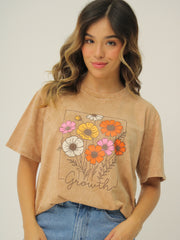 Camiseta Básica Estampada Acid Wash