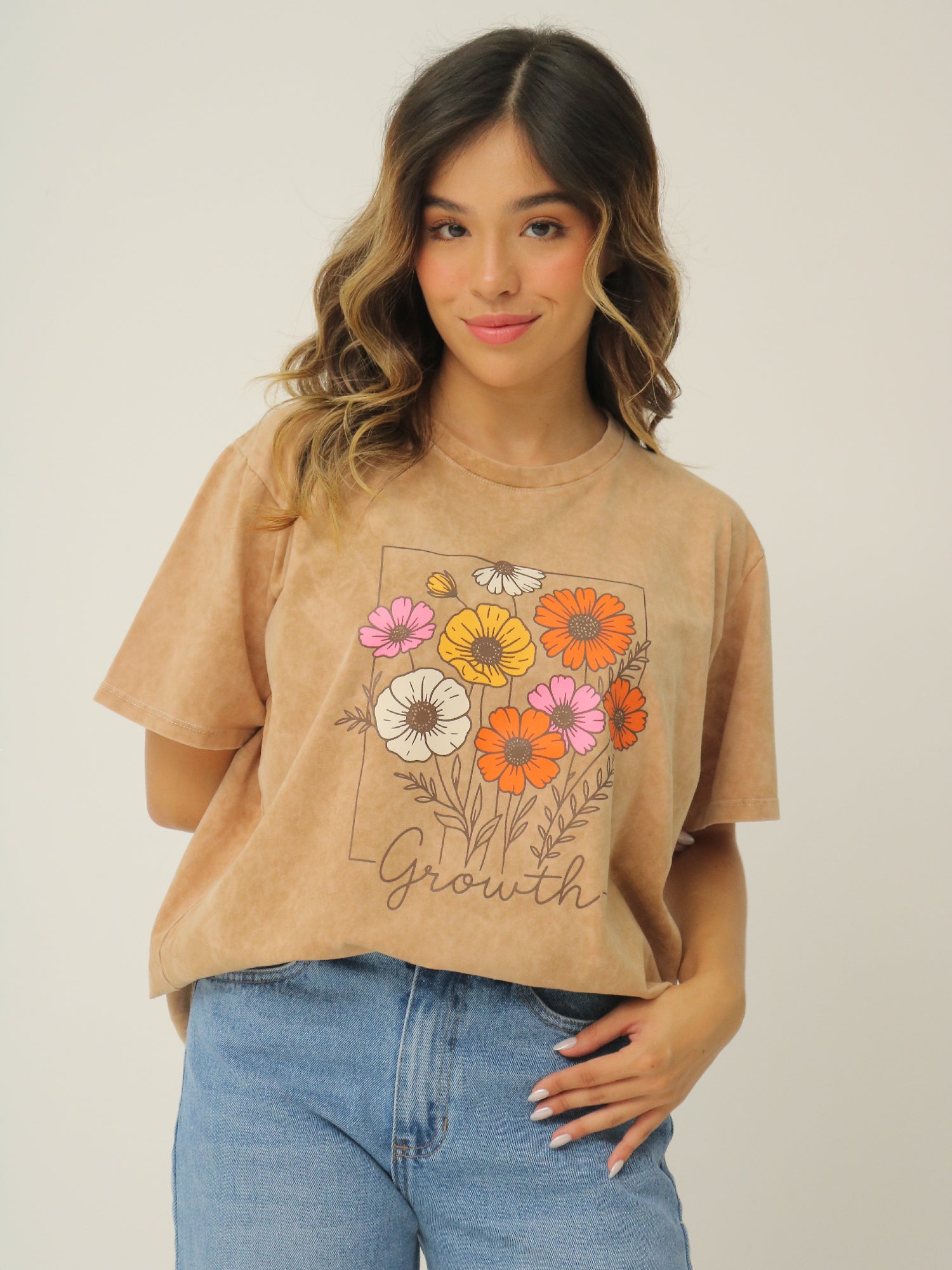 Camiseta Básica Estampada Acid Wash