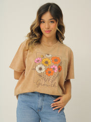 Camiseta Básica Estampada Acid Wash