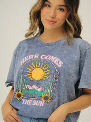 Camiseta Básica Estampada Acid Wash
