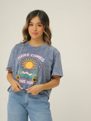 Camiseta Básica Estampada Acid Wash