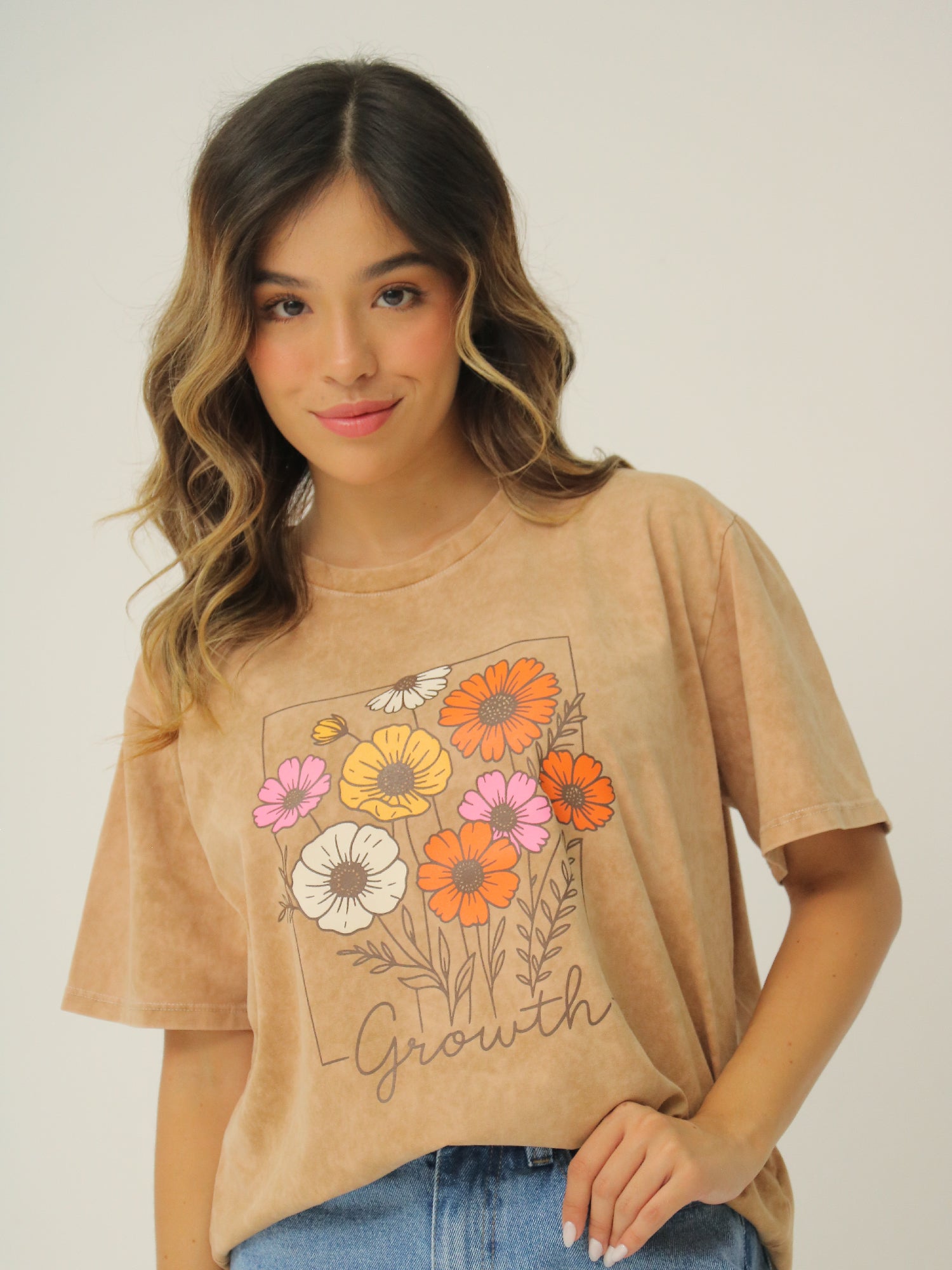 Camiseta Básica Estampada Acid Wash