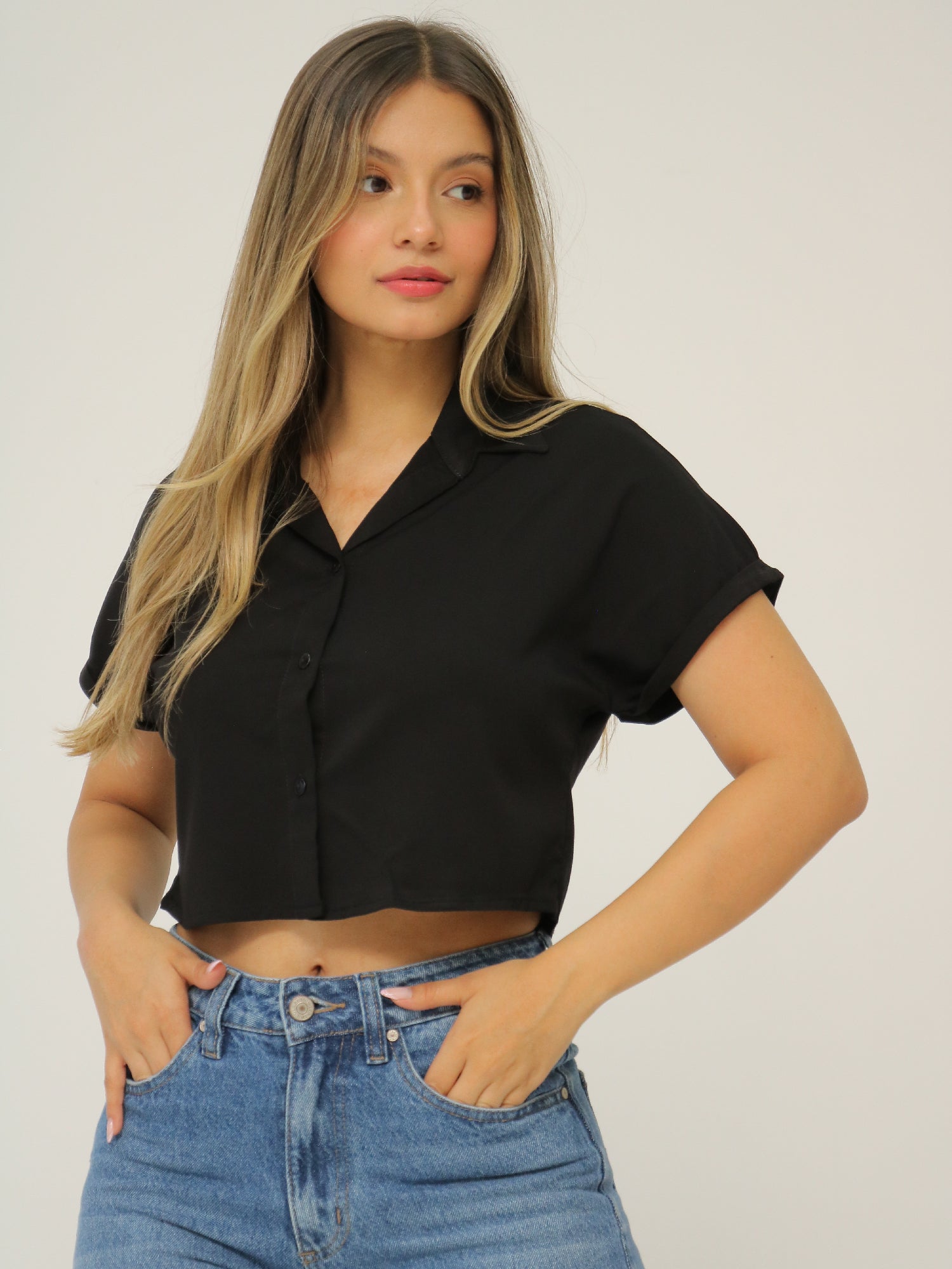 Camisa Corta Manga Doblada