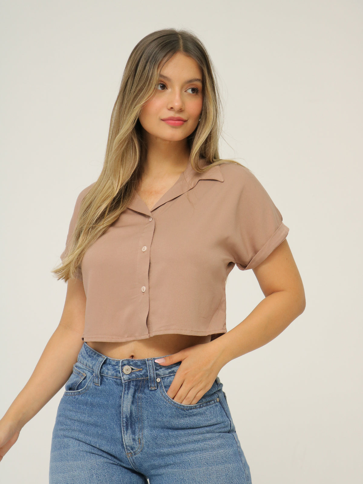 Camisa Corta Manga Doblada