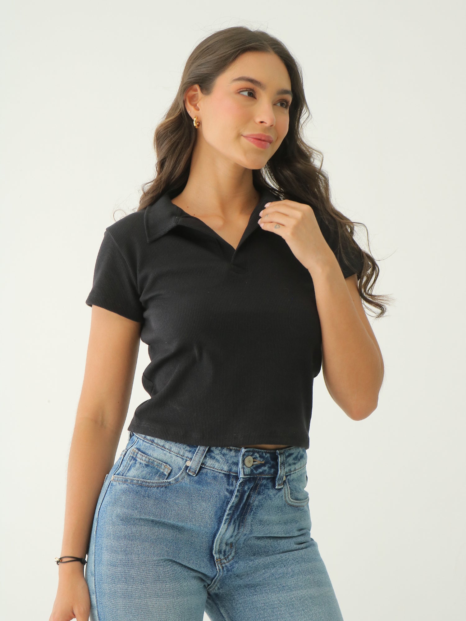 Blusa Polo En Rib