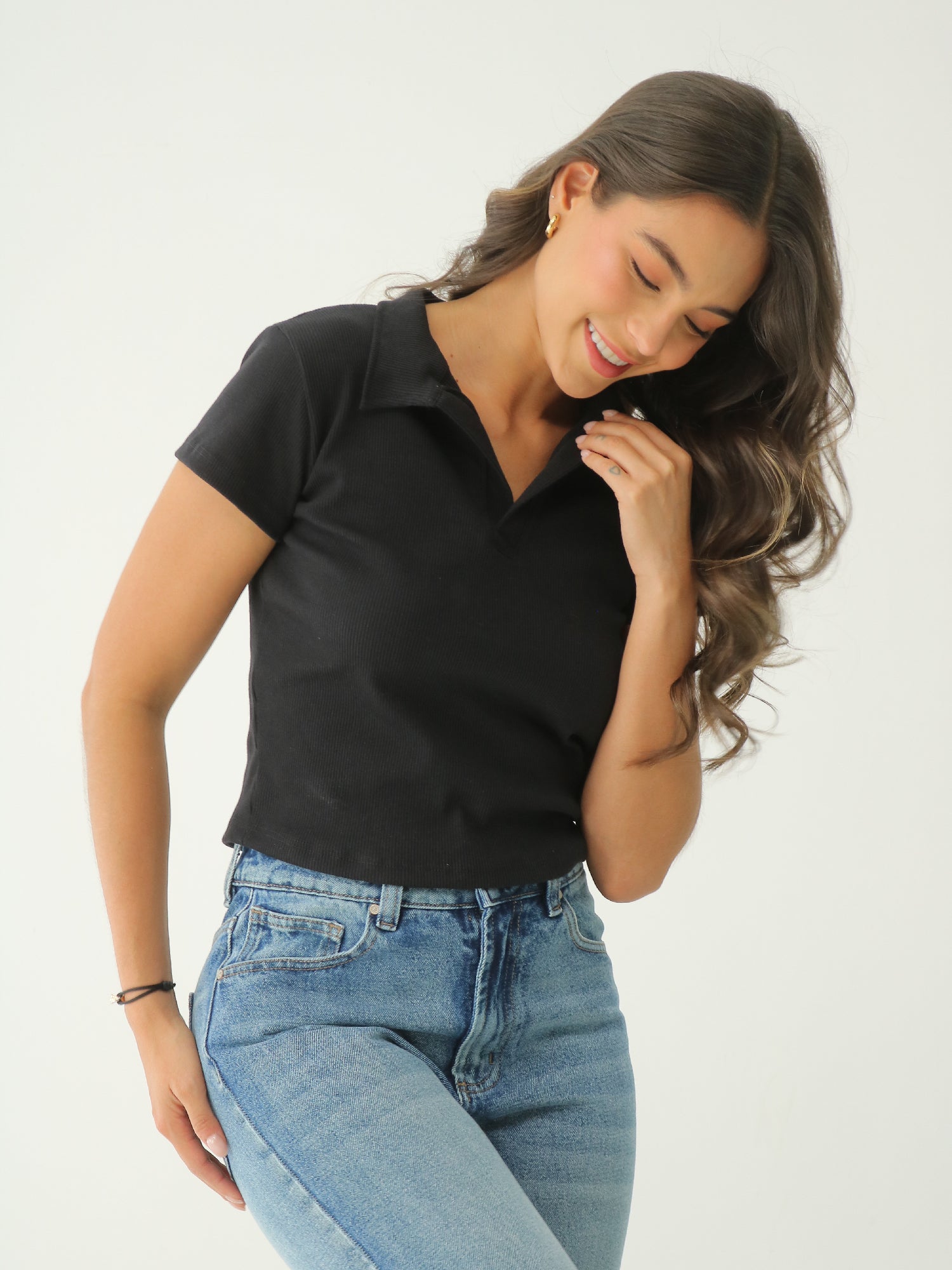 Blusa Polo En Rib